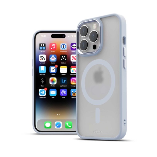 Husa iPhone 14 Pro, Clip-On Hybrid, Matt, Compatibil MagSafe, Royal Blue, disponibil pe thenx.net