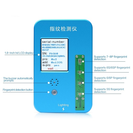 JC Fingerprint Detector TT01 - Compatibil cu iPhone 5S pana la 8 Plus Si Touch iD