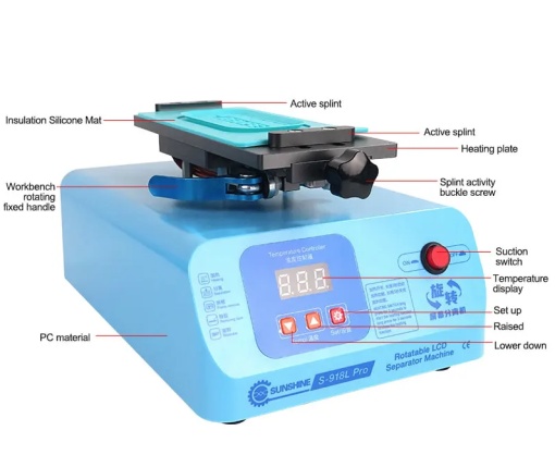 Separator LCD Rotativ 360° SUNSHiNE S-918L Pro, Pentru Ecrane Sub 8 inci