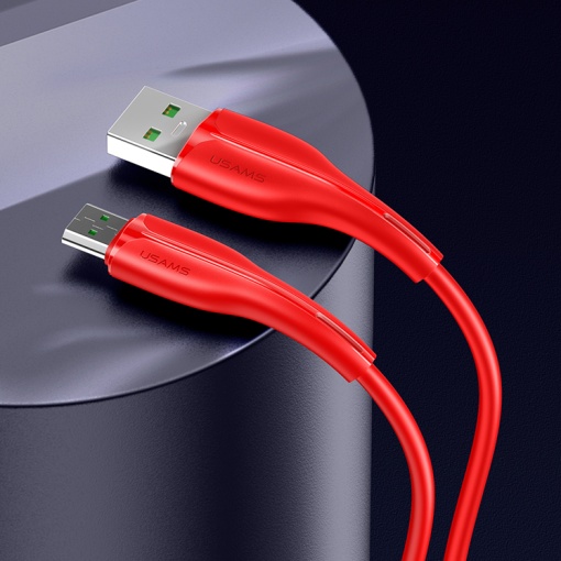 Cablu Micro USB USAMS, U38, Micro 4A, Fast Charging & Data, US-SJ375, 1m, Rosu