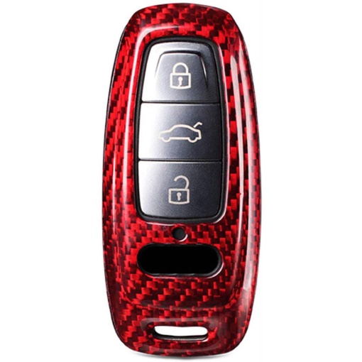 Husa Audi Key A8, A6, A7 2018-2019, made from Carbon, Glossy Red
