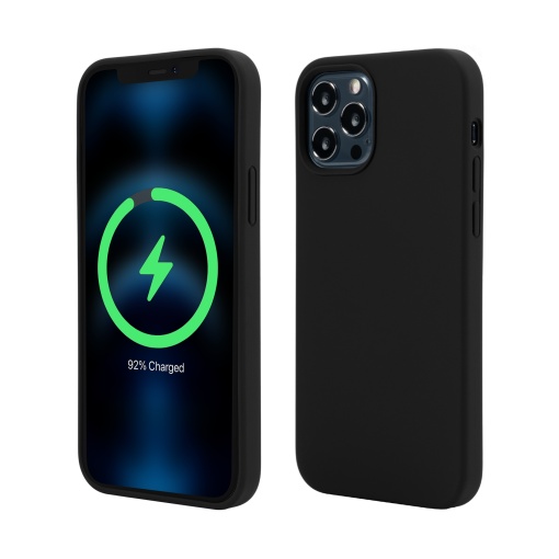 Husa iPhone 12 Pro Max, Clip-On Soft Touch Silk Series Mag Safe Compatible, Negru