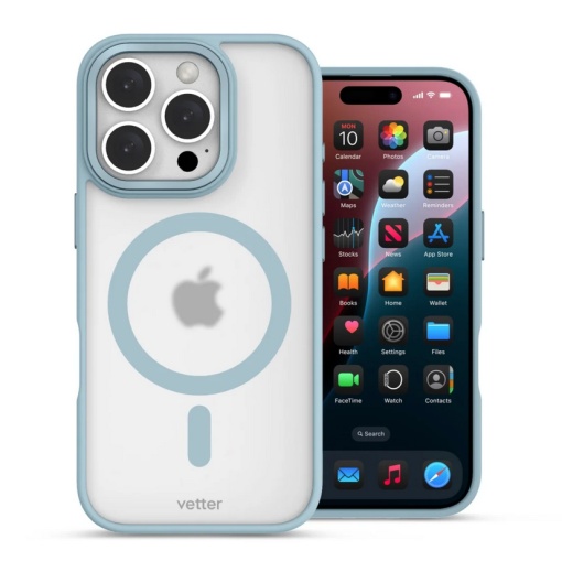 Husa iPhone 16 Pro Max, Clip-On Hybrid, Matt, Compatibil MagSafe, Blue