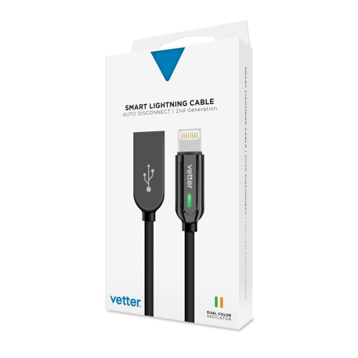 Cablu Lightning, Smart Auto Disconnect 2nd Gen, Led Status indicator, Negru