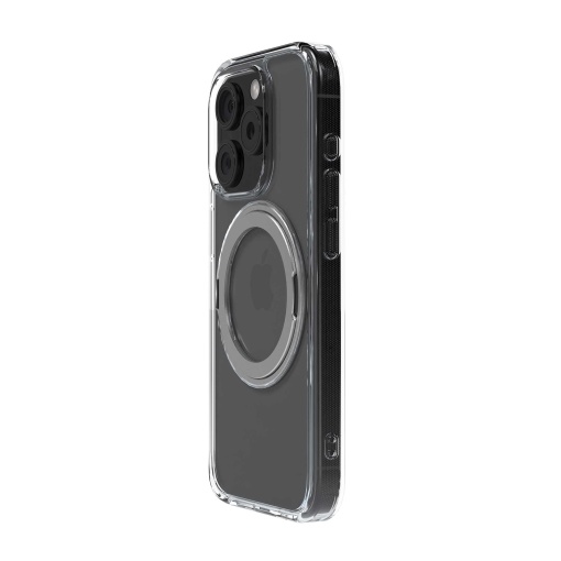 Husa iPhone 15 Pro Max, Clip-On Crystal Compatibil MagSafe, with 360 degree rotating stand, Transparent, disponibil pe thenx.net