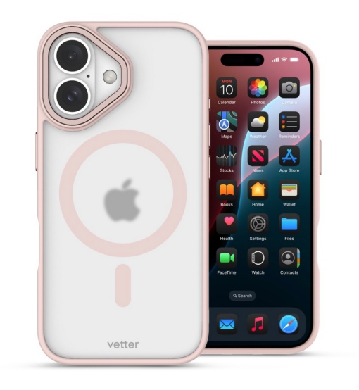 Husa iPhone 16, Clip-On Hybrid, Matt, Compatibil MagSafe, Roz