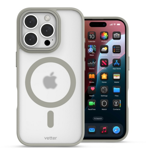 Husa iPhone 16 Pro, Clip-On Hybrid, Matt, Compatibil MagSafe, Titanium Grey