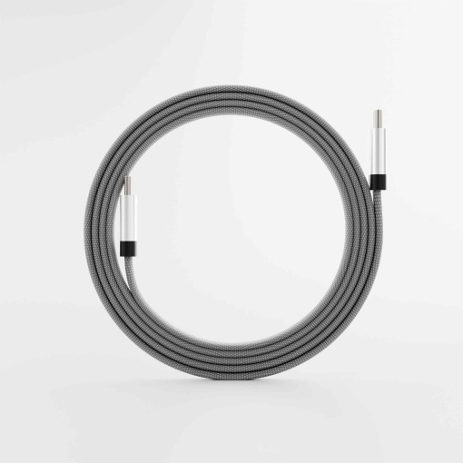 Cablu USB-C, loopFiT, USB-C to USB-C Magnetic self-looping Cable, 1.5m, Silver, disponibil pe thenx.net