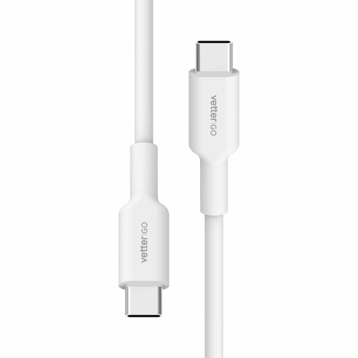 Cablu USB-C, to USB-C, Vetter GO, 5A, 100W, 1m, Alb, disponibil pe thenx.net