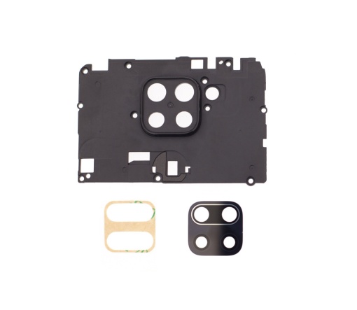 Geam Camera Xiaomi Redmi Note 9, Negru + Rama