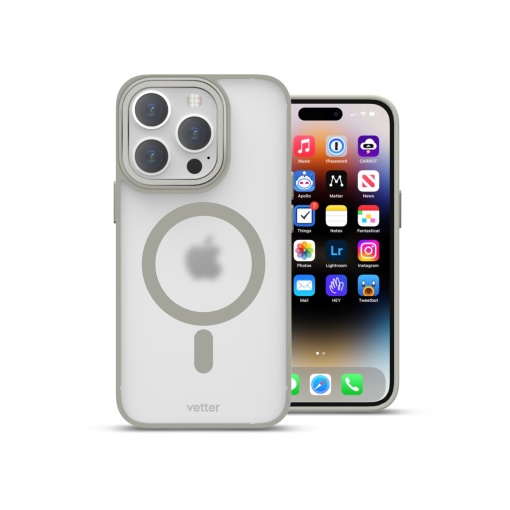 Husa iPhone 15 Pro Max, Clip-On Hybrid, Matt, Compatibil MagSafe, Titanium Grey