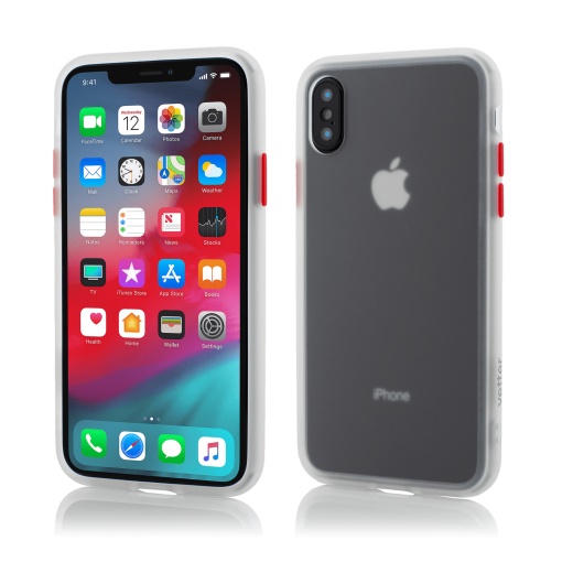 Husa iPhone Xs Max, Clip-On Hybrid Protection, Shockproof Soft Edge and Rigid Matte Back Cover, Transparent