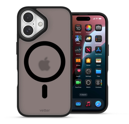 Husa iPhone 16 Plus, Clip-On Hybrid, Matt, Compatibil MagSafe, Negru