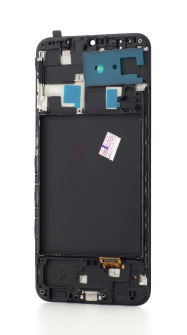 LCD Samsung Galaxy A20, A205, Negru + Rama - pentru înlocuirea ecranului, compatibil cu Samsung, disponibil pe thenx.net