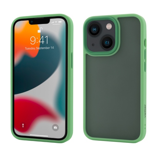Husa iPhone 13, Clip-On Hybrid, Shockproof Soft Edge and Rigid Back Cover, Light-Green