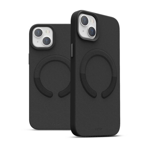Husa iPhone 14 Plus, Clip-On Vegan Leather, Compatibil MagSafe, Negru, disponibil pe thenx.net