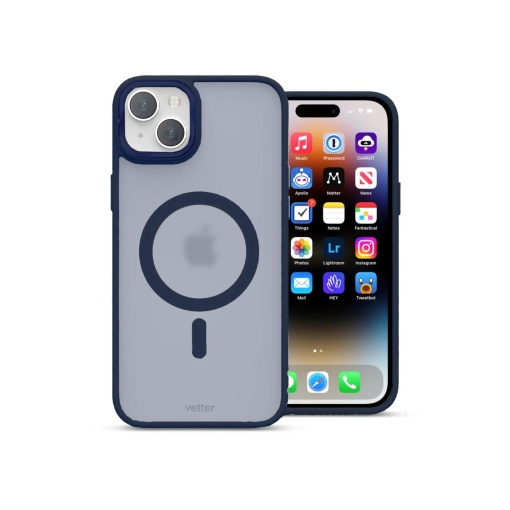 Husa iPhone 15, Clip-On Hybrid, Matt, Compatibil MagSafe, Blue