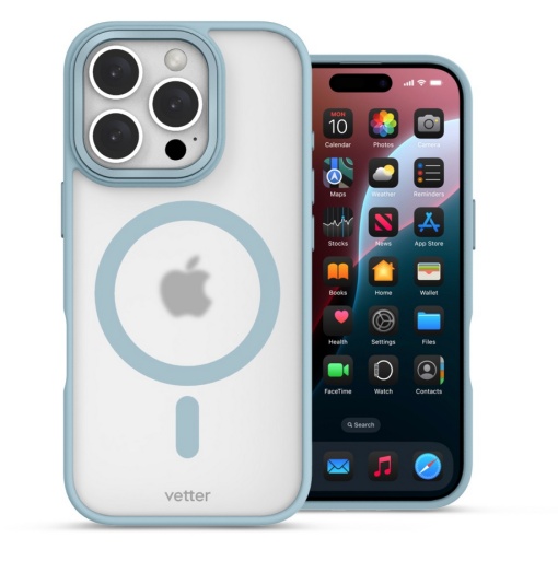 Husa iPhone 16 Pro, Clip-On Hybrid, Matt, Compatibil MagSafe, Blue