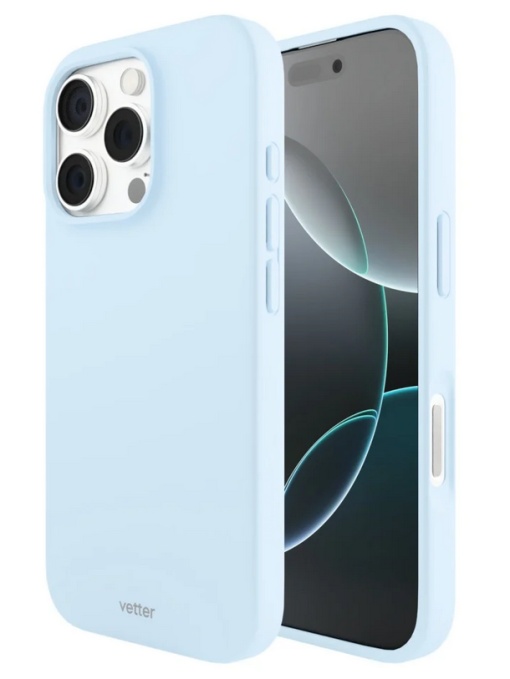 Husa iPhone 16 Pro, Clip-On Soft Touch Silk Series Compatibil MagSafe, Light Blue