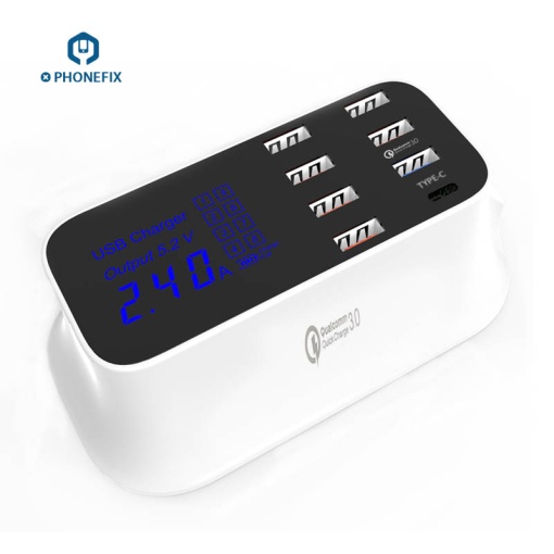 Multiport QC 3 - Hub Incarcator Rapid cu 8 Porturi USB Si 1 Port USB-C 3.0