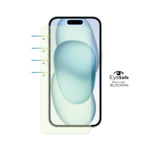 Folie iPhone 15 Plus, EyeSafe 2nd Gen, Blue Light Blocking Tempered Glass