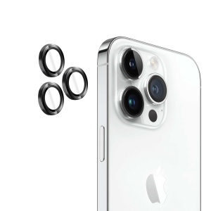 Folie iPhone 15 Pro Max, 15 Pro, individual Camera Lens Protector, Negru