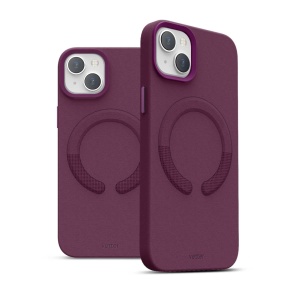 Husa iPhone 14 Plus, Clip-On Vegan Leather, Compatibil MagSafe, Purple, disponibil pe thenx.net