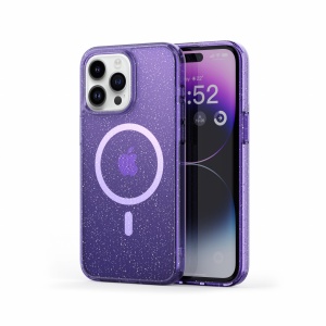 Husa iPhone 15 Pro Max, Compatibil MagSafe, Soft Pro Glitter, Purple - Img 2