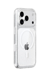 Husa iPhone 18 Pro, 17 Pro, MagSafe Compatible, Soft Pro Glitter, Transparent - squaregsm.ro