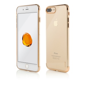 Husa iPhone 8 Plus, 7 Plus, Clip-On Shiny Soft Series, Gold, disponibil pe thenx.net