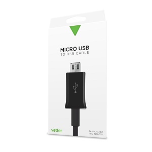 Cablu Micro USB Fast Charging and Data, Vetter Negru, disponibil pe thenx.net