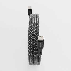 Cablu unTWIST, Type-C to Type-C Magnetic self-looping cable, 1m, Black and Silver