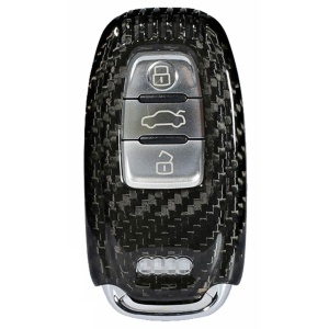 Husa Audi Key A1, A3, A4, Q5, Q7, made from Carbon, Glossy Negru, disponibil pe thenx.net