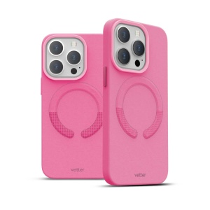 Husa iPhone 14 Pro, Clip-On Vegan Leather, Compatibil MagSafe, Roz