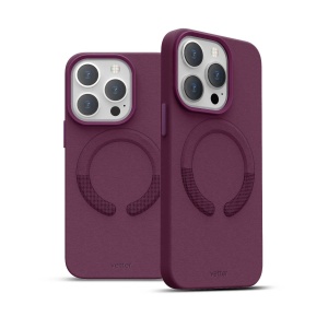 Husa iPhone 14 Pro Max, Clip-On Vegan Leather, Compatibil MagSafe, Purple, disponibil pe thenx.net