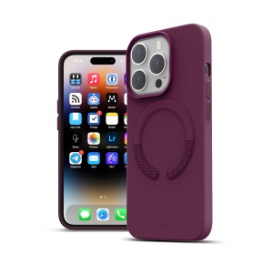 Husa iPhone 14 Pro Max, Clip-On Vegan Leather, Compatibil MagSafe, Purple, disponibil pe thenx.net