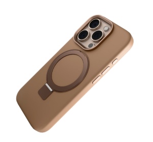 iPhone 16 Pro Max, Clip-On Silk Series with foldable stand, Compatibil MagSafe, Gold Rose - thenx.net_2