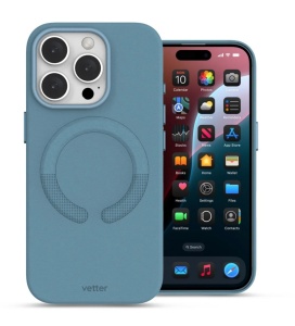Huse iPhone 16 Pro Max, Clip-On Vegan Leather, Compatibil MagSafe, Sky Blue - thenx.net