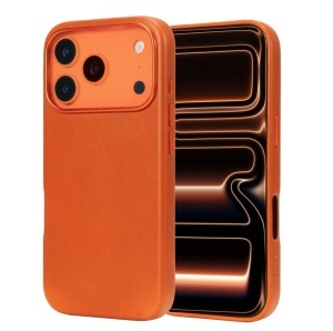 Husa iPhone 17 Pro, leatherUP Class, Refined Touch, MagSafe Compatible, Orange Brown - thenx.net