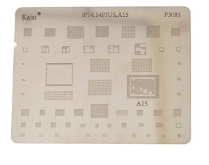 Kaisi BGA Reballing Stencil for iPhone 14, 14 Plus, A15, P3081 - squaregsm.ro