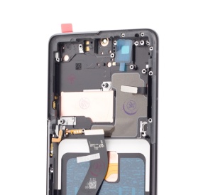LCD Samsung Galaxy S21 Ultra 5G, G998, Negru + Rama, [OLED] - pentru înlocuirea ecranului, compatibil cu Samsung, disponibil pe thenx.net