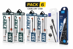 Set 6 Cabluri USB-A - Micro-USB si USB-C Asortate