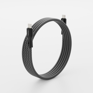Cablu unTWiST, USB-C to USB-C Magnetic self-looping Cable, 1m, Negru and Silver - Img 9