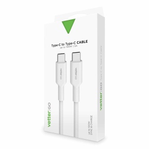 Cablu USB-C, to USB-C, Vetter GO, 5A, 100W, 1m, Alb - Img 3