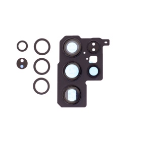 Geam Camera Samsung Galaxy S22 Ultra 5G, S908, Negru + Rama, compatibil cu Samsung, disponibil pe thenx.net