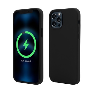 Husa iPhone 12 Pro, 12, Clip-On Soft Touch Silk Series Mag Safe Compatible, Negru, disponibil pe thenx.net