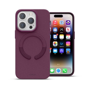 Husa iPhone 14 Pro Max, Clip-On Vegan Leather, Compatibil MagSafe, Purple, disponibil pe thenx.net