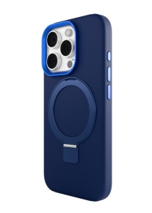 Huse iPhone 16 Pro Max, Clip-On Silk Series with foldable stand, Compatibil MagSafe, Blue - thenx.net_1