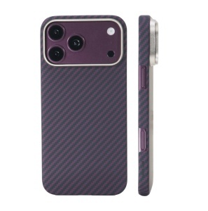Husa iPhone 18 Pro, 17 Pro, Clip-On MagSafe Compatible, made from Aramid Fiber, Kevlar, Burgundy - squaregsm.ro