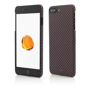 Husa iPhone 8 Plus, 7 Plus, Clip-On Ultra Slim, Made from Aramid Fiber, Kevlar, Brown, disponibil pe thenx.net